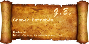 Graner Barnabás névjegykártya